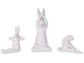 Miniatyrbild 1 av 11: 3 Dekorativa Figurer Keramisk Vit Kanin Yoga Påsk Handgjord Dekoration Vardagsrum