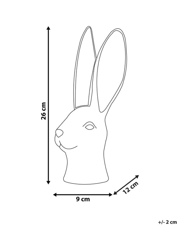 Dekorativ Figur Hvid Keramisk Kaninhoved 26 cm Påskepynt Stue Dekoration