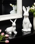 Miniatyrbillede 5 af 8: Dekorativ Figur Keramik Hvid Påskepynt til Stuen 39 cm Høj Stående