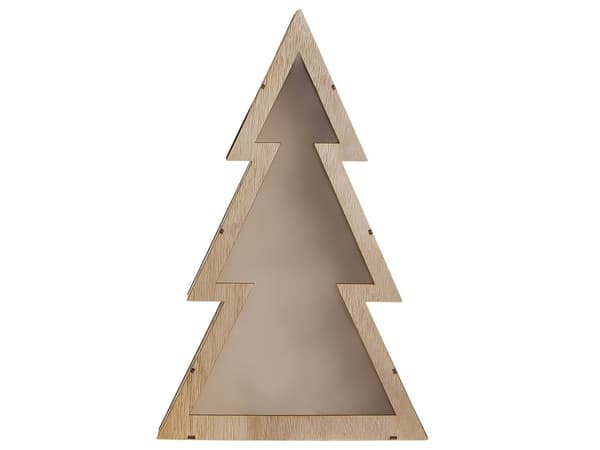 Dekorativ Figur Lys Poppel Træ Finere 35x22 cm LED Lys Boligindretning Juletræ Dekorationstilbehør Skandinavisk Design