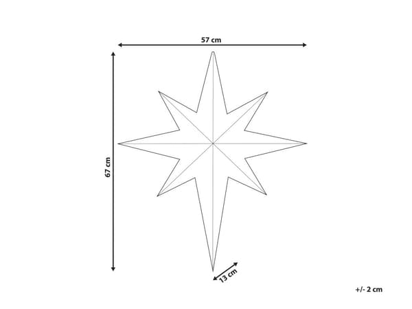 Hængende Dekoration Hvid Bomuld 67 x 57 cm med LED Fe Lys Stjerneform Indendørs Udendørs Jul Sæsonbestemt