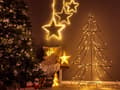 Miniatyrbillede 4 af 11: Julepynt Lys Poppeltræ Finere 40x30 cm LED Lys Slæde Form Adventskalender Skandinavisk Dekoration Julesæson