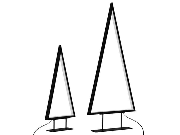 Sæt med 2 dekorative figurer i sort metal med LED-lys Juletræer Moderne boligindretning