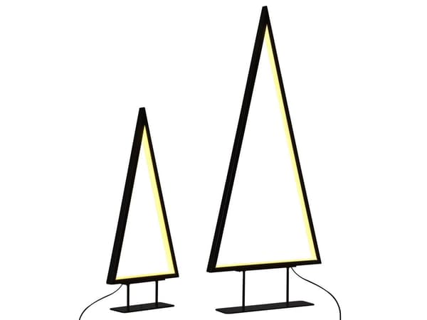 Sæt med 2 dekorative figurer i sort metal med LED-lys Juletræer Moderne boligindretning