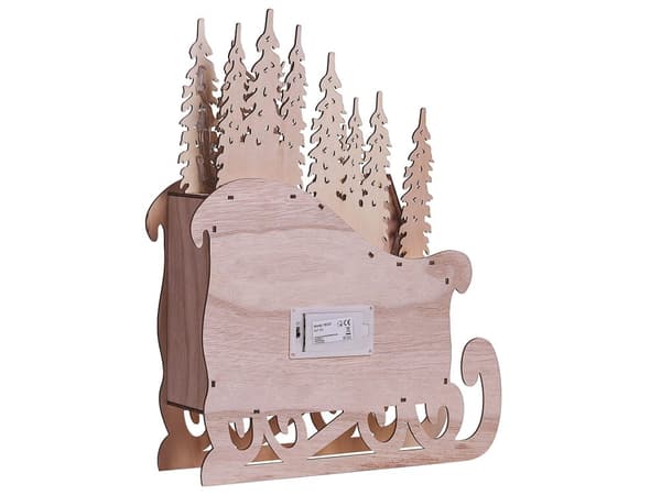 Joulukalenteri puinen ruskea 30 x 9 x 40 cm LED-valoilla skandinaavinen tyyli
