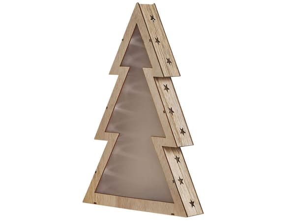 Joulukoriste ruskea 35 cm LED-valoilla kuusen mallinen skandinaavinen tyyli