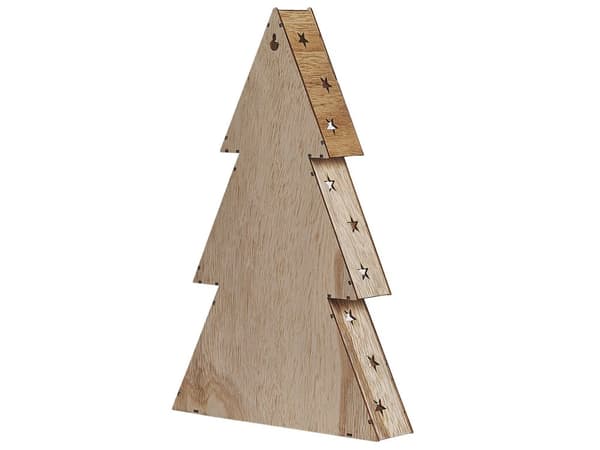 Joulukoriste ruskea 35 cm LED-valoilla kuusen mallinen skandinaavinen tyyli