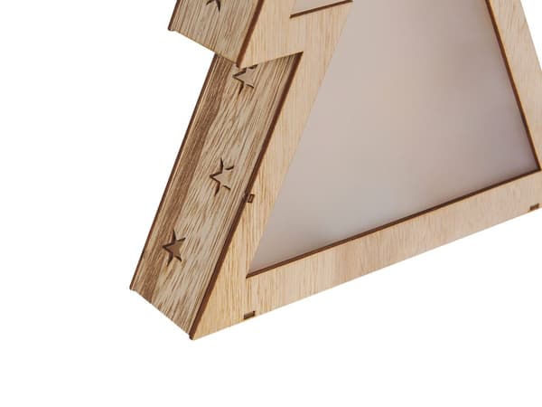 Joulukoriste ruskea 35 cm LED-valoilla kuusen mallinen skandinaavinen tyyli