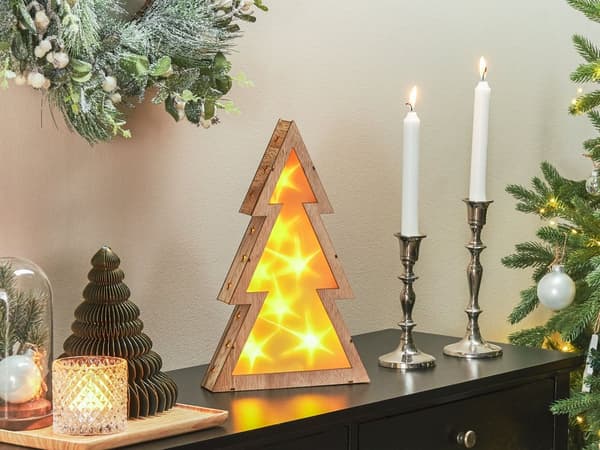 Dekorativ Figur Ljus Poppelträ LED Ljus Hemdekor Julgran Skandinavisk Design