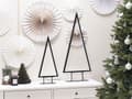 Miniatyrbild 5 av 11: Set av 2 Dekorativa Figurer Svart Metall med LED Ljus Julgranar Hemdekor Modern
