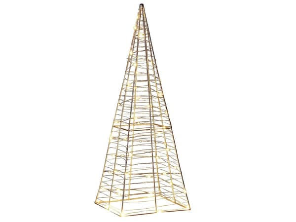 Joulukoriste LED-valoilla ulkokäyttöön valkoinen kuusen mallinen 60 cm moderni tyyli