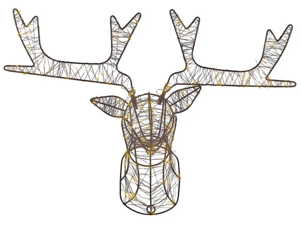 Forbelyst Juledekoration Sort Metal med PVC 128 cm LED Lys Rensdyr Form Dørpynt Front Moderne Design Perfekt til Julesæson og Vinter Tema