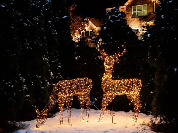Udendørs Juledekoration Sort Metal med PVC 70 cm LED Lys Rensdyr form Haveindretning Moderne Design Perfekt til Julesæson og Vinter Tema