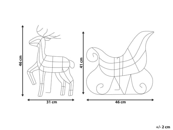 Juledekoration med LED Sølv Jern Sæt Dekorativ Udendørs Julepynt Rensdyr med Slæde Lys Boligtilbehør Bordpynt Figur til Vindueskarm
