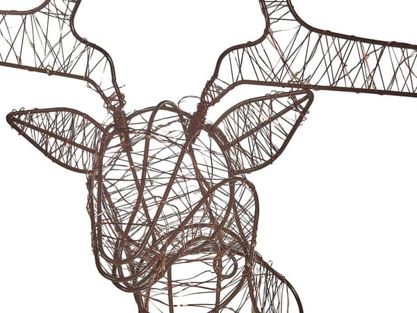 Joulukoriste ulkokäyttöön hopeinen metallinen poronmallinen LED-valoilla moderni tyyli