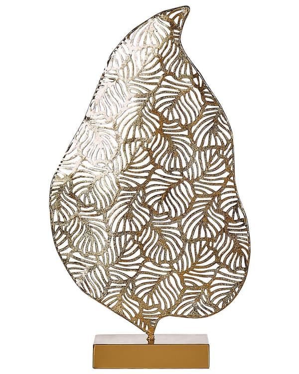 Lehtiveistos kultainen 27 x 47 x 8 cm rauta metallinen avonainen helppohoitoinen koriste-esine