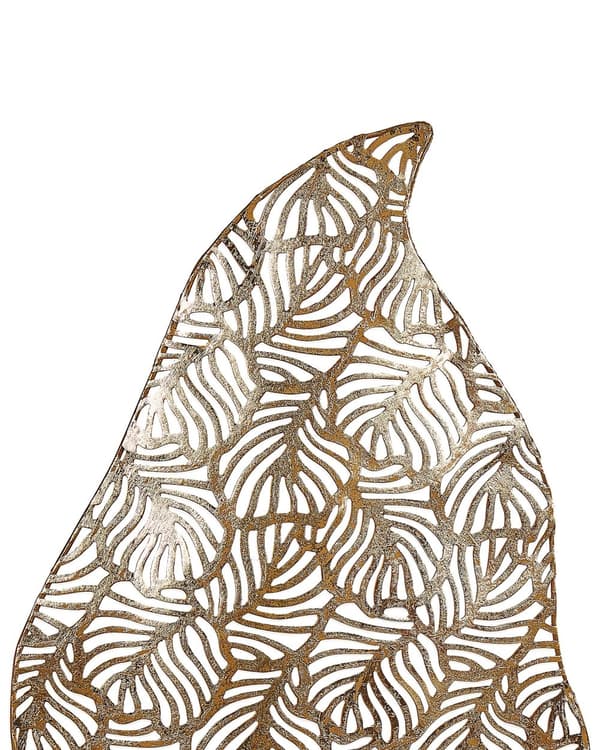 Lehtiveistos kultainen 27 x 47 x 8 cm rauta metallinen avonainen helppohoitoinen koriste-esine