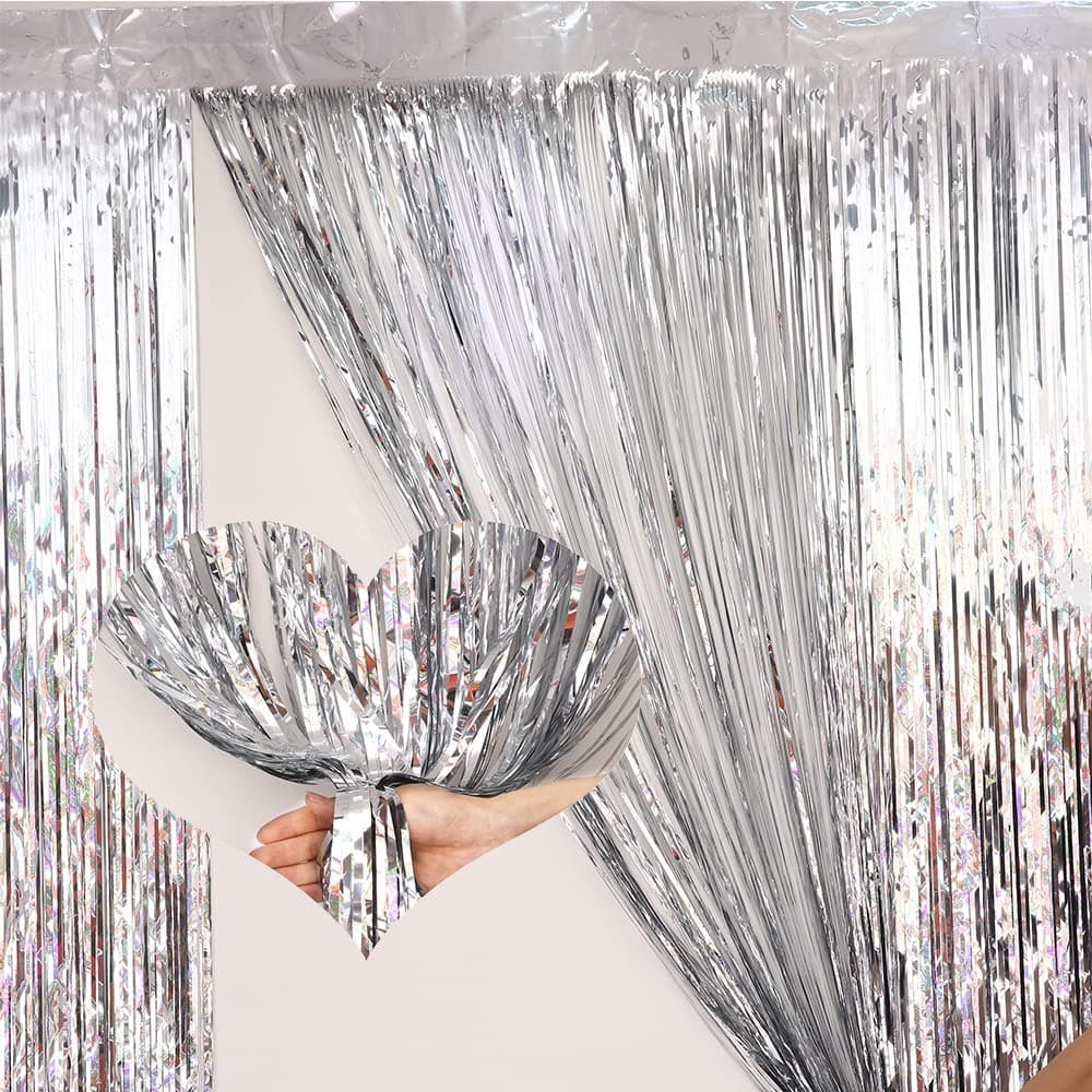 Glitterdraperi 1x2 meter 2-pack Silver