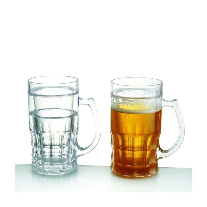Uppfriskande mugg för öl 400 ml glas dubbelväggskylare guld * Kapacitet: 400 ml * Material: akryl * Tvätt