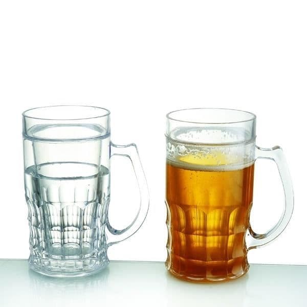 Uppfriskande mugg för öl 400 ml dubbelväggigt glasköldmedium guld * Kapacitet: 400 ml * Material: akryl * Tvätt