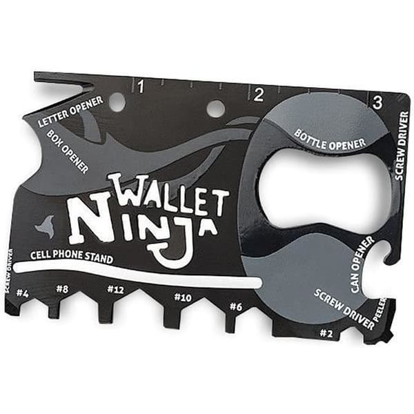 Multifunktionsverktyg - Ninja - Plånbokskort med 18 verktyg - Metall - Svart - Modern design