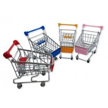 Supermarketvagn i miniatyr - Röd - Kontorstillbehör - Plast - Metall - 115x115x80 mm