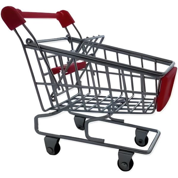 Supermarketvagn i miniatyr - Röd - Kontorstillbehör - Plast - Metall - 115x115x80 mm