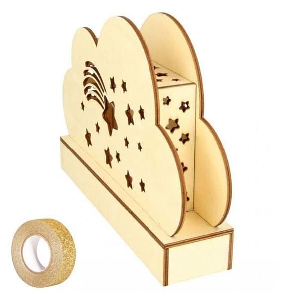 Lampe Nuage träde att dekorera 25 x 13,7 cm + guld glittrande masking tape 5 m