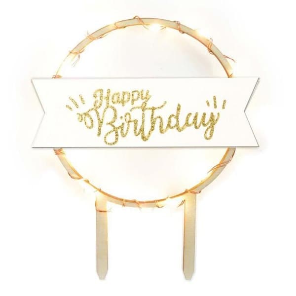 LED cake topper - Grattis på födelsedagen