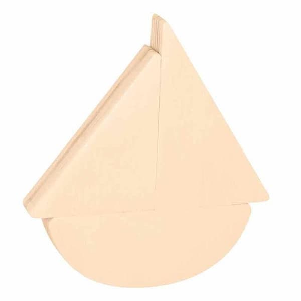 Dekorera ämne - Medium - Båt - Ljus trä - 11,5x13 cm - Blandat