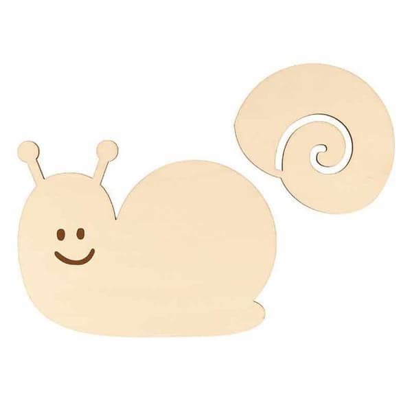 Dekorativt objekt - Snigel - 15x11,5 cm - Ljus trä - Inomhus - Blandat