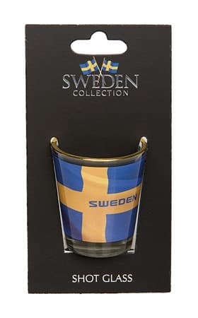 Sverige Souvenir Shotglas med Flagga