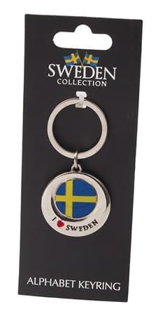 Sverige Souvenir Nyckelring, I Love Sweden