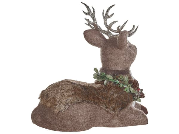 Koriste-esine ruskea poro tekoturkis 38 cm joulukoriste olohuoneen koriste