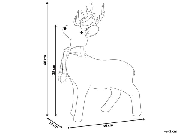 Koriste-esine valkoinen tekoturkis poro 48 cm joulukoriste olohuoneen koriste