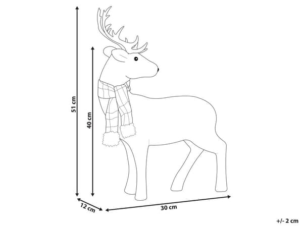 Dekorativ figur Vit fuskpäls 51 cm Juldekoration Ren Vardagsrumsinredning