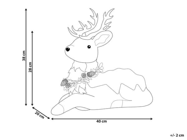 Dekorativ figur Brun imiteret pels 38 cm Rensdyr Julepynt Dekoration Tilbehør Rustik
