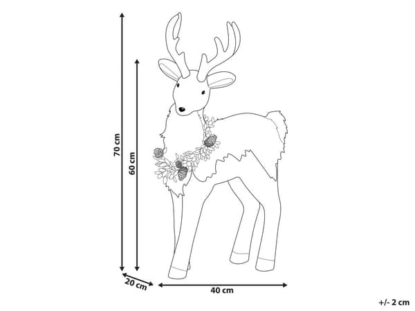 Dekorativ figur Brun imiteret pels 70 cm Rensdyr Julepynt Dekoration Tilbehør Rustik