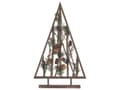 Miniatyrbild 4 av 7: Dekorativ Figur Julgran Mörk Furuträ 62 cm med Tallkottar LED-ljus Rustik Boho Design