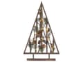 Miniatyrbild 1 av 7: Dekorativ Figur Julgran Mörk Furuträ 62 cm med Tallkottar LED-ljus Rustik Boho Design