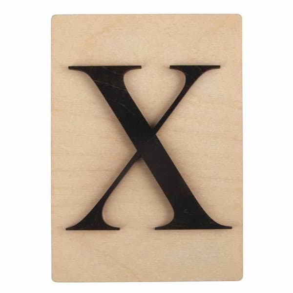 Bokstäver i trä dekoration - Ej specificerat - X - 14,9 x 10,5 cm - Svart - Inomhus
