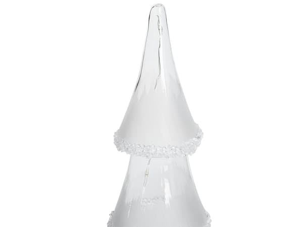 Sett med 3 Dekorative Juletrær Hvite LED-figurer Glass med LED-belysning Festlig Julepynt til Høytiden