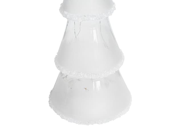 Sett med 3 Dekorative Juletrær Hvite LED-figurer Glass med LED-belysning Festlig Julepynt til Høytiden
