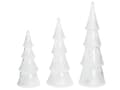 Miniatyrbilde 1 av 6: Sett med 3 Dekorative Juletrær Hvite LED-figurer Glass med LED-belysning Festlig Julepynt til Høytiden