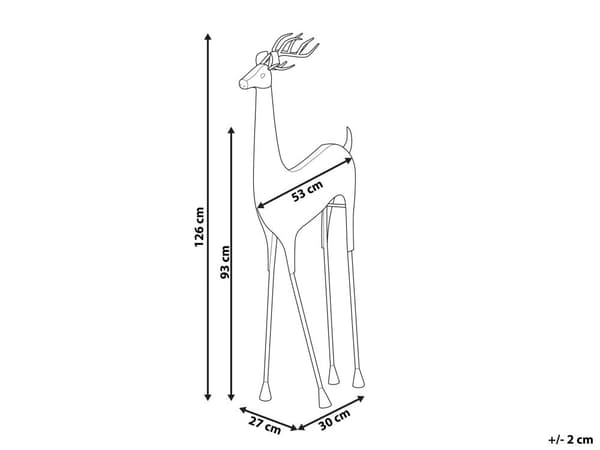 Figur Gull Reinsdyr Metall Glanset Finish 126 cm Juledekorasjonsfigur Dekorasjonsobjekt