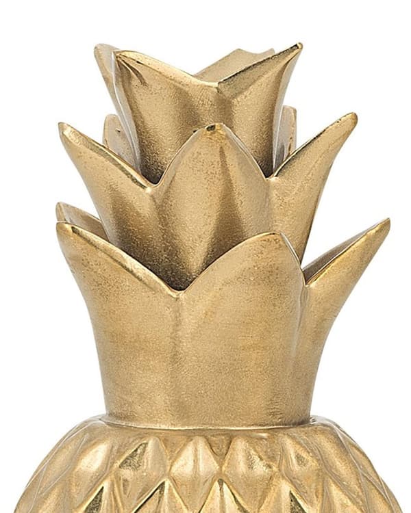 Dekorativ Figur Ananasstatuett Gull Keramikk Ornament Pynt Glamourstil Dekorativt tilbehør