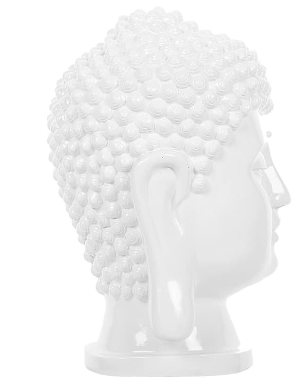 Dekorativ figur Hvit Syntetisk harpiks Buddha Dekorasjon Tilbehør Orientalsk Boho Glam