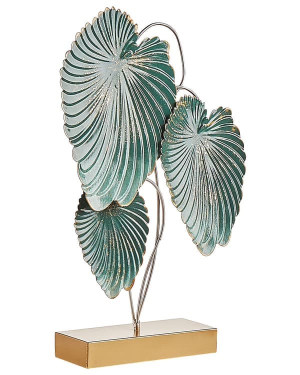 Dekorativ Figur Gull 44 cm Statue med blader statuett dekor tilbehør