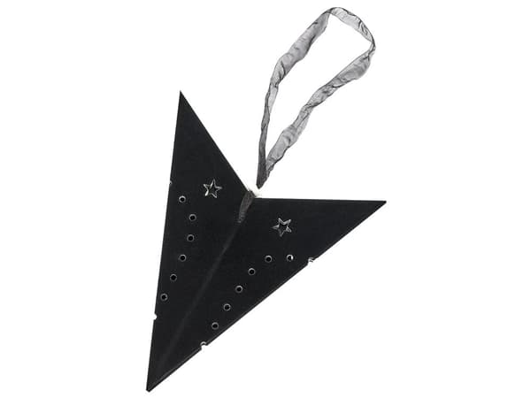 Set med 2 Adventsstjärnor Svart Sammetspapper 45 cm Hängande LED Jul Heminredning Högtidlig Traditionell