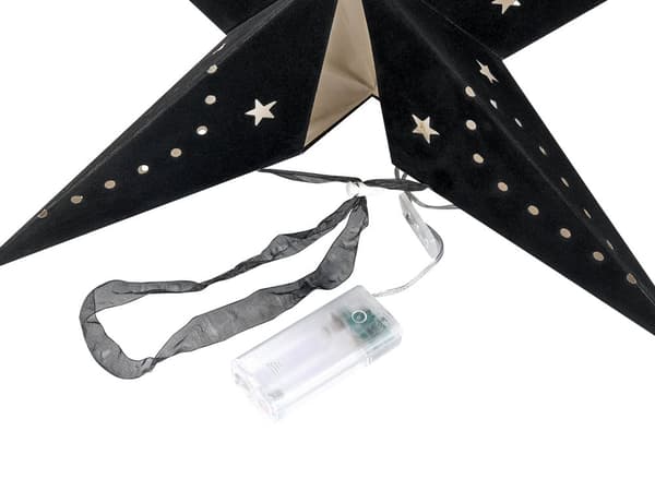Set med 2 Adventsstjärnor Svart Sammetspapper 45 cm Hängande LED Jul Heminredning Högtidlig Traditionell